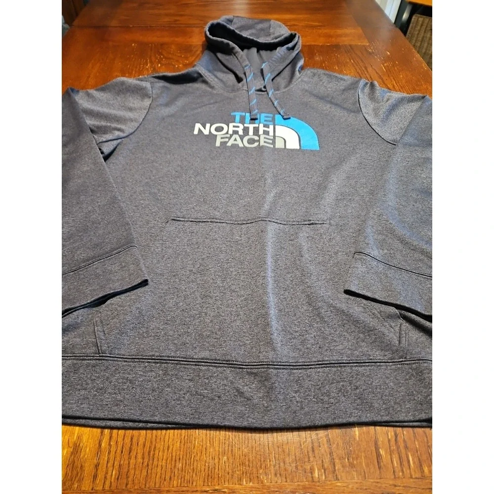 The North Face Hoodie Mens Size L Pullover Black Half Dome Logo Drawstring (A828